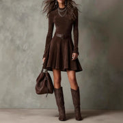 women's brown fishtail dress, view 4 - MRSLM