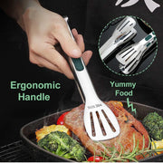 non-slip stainless steel food tongs, view 7 - MRSLM