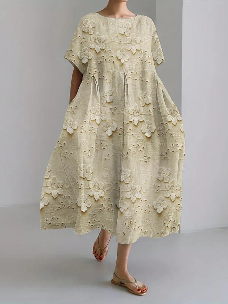 women's loose round neck printed dress, view 15 - MRSLM