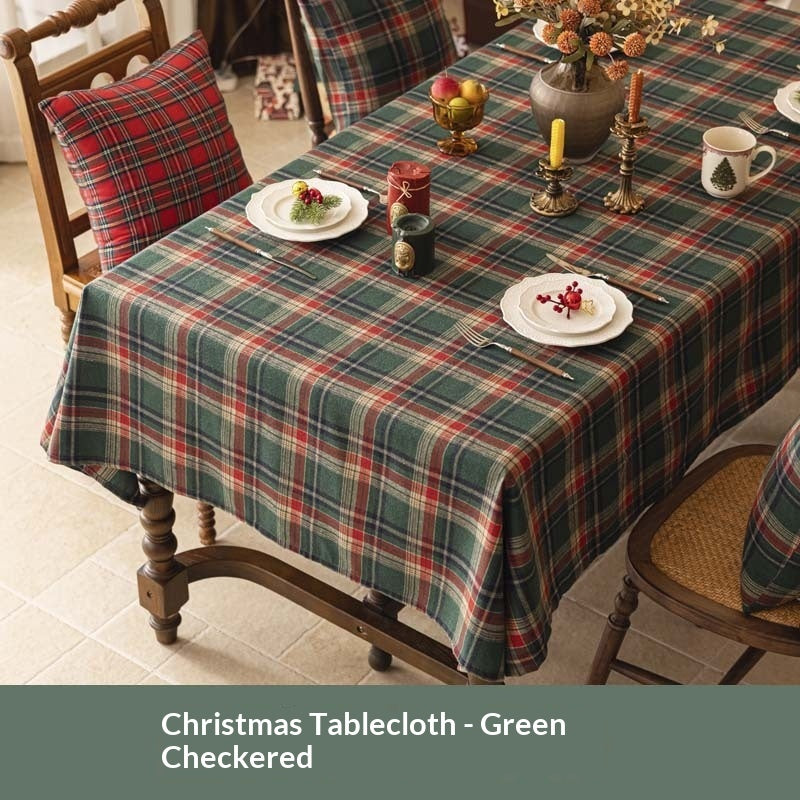 Christmas plaid tablecloth, view 6 - MRSLM