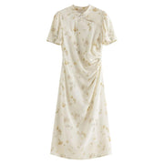 floral embroidered cheongsam dress, view 5 - MRSLM