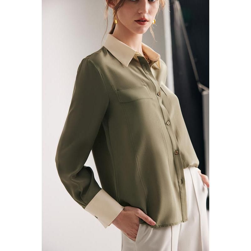women's silk dress shirt, view 24 - MRSLM
