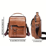 men's PU leather crossbody messenger bag, view 6 - MRSLM