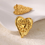 irregular heart stud earrings, view 6 - MRSLM