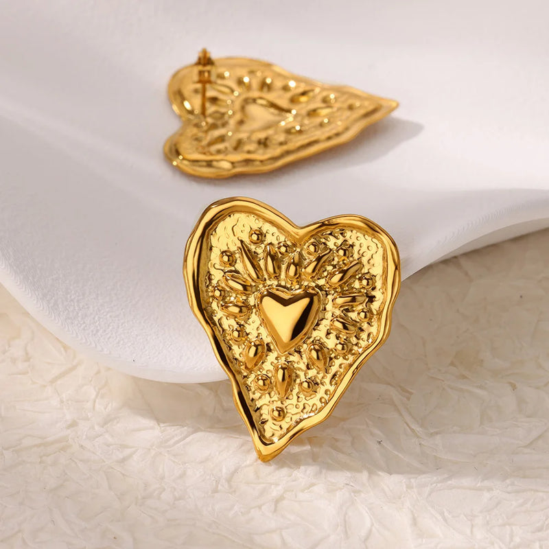 irregular heart stud earrings, view 6 - MRSLM