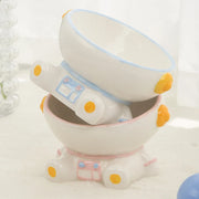 astronaut ceramic pet bowl, view 5 - MRSLM