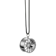 metal wheel hub pendant for car rearview mirror, view 2 - MRSLM