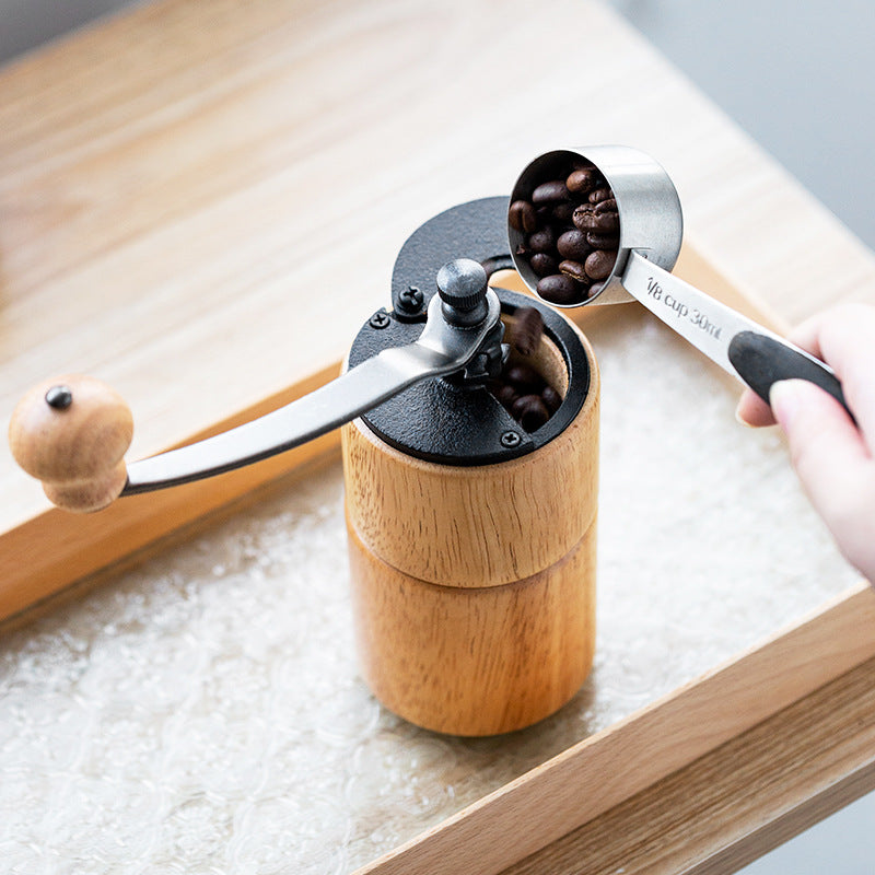 Portable wooden manual coffee grinder, view 7 - MRSLM