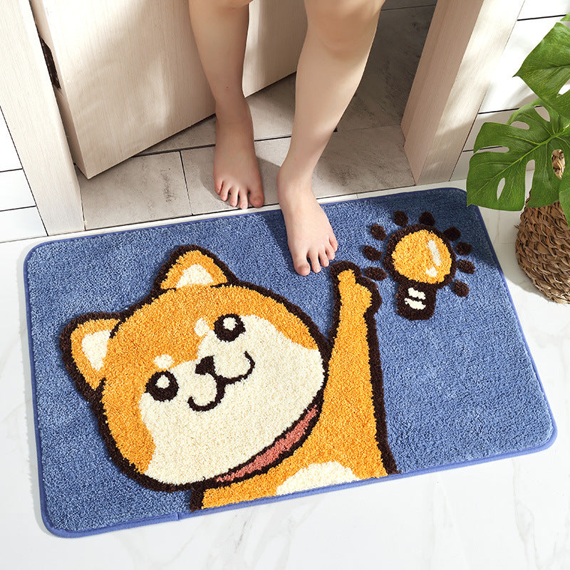 Cartoon flocking non-slip bathroom mat, view 5 - MRSLM
