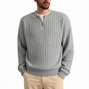 Men's half-zip textured knit sweater, view 5 - MRSLM