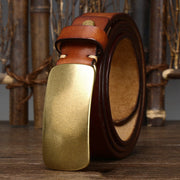 wide thick leather belt for men, view 3 - MRSLM