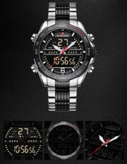 men's multifunction stainless steel watch, view 8 - MRSLM