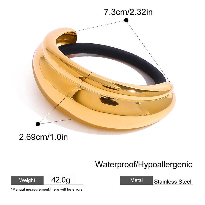 gold plated crescent hair tie, view 3 - MRSLM