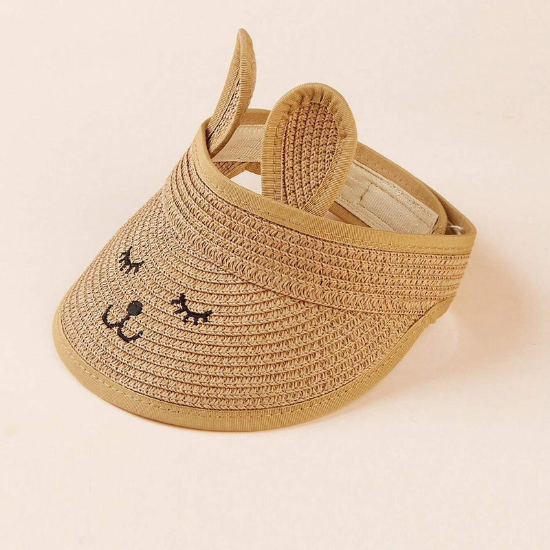kids rabbit straw hat, view 7 - MRSLM