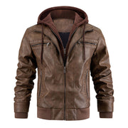 hooded pu leather jacket men, view 5 - MRSLM