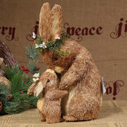 Mother and child rabbit grass woven decor - MRSLM