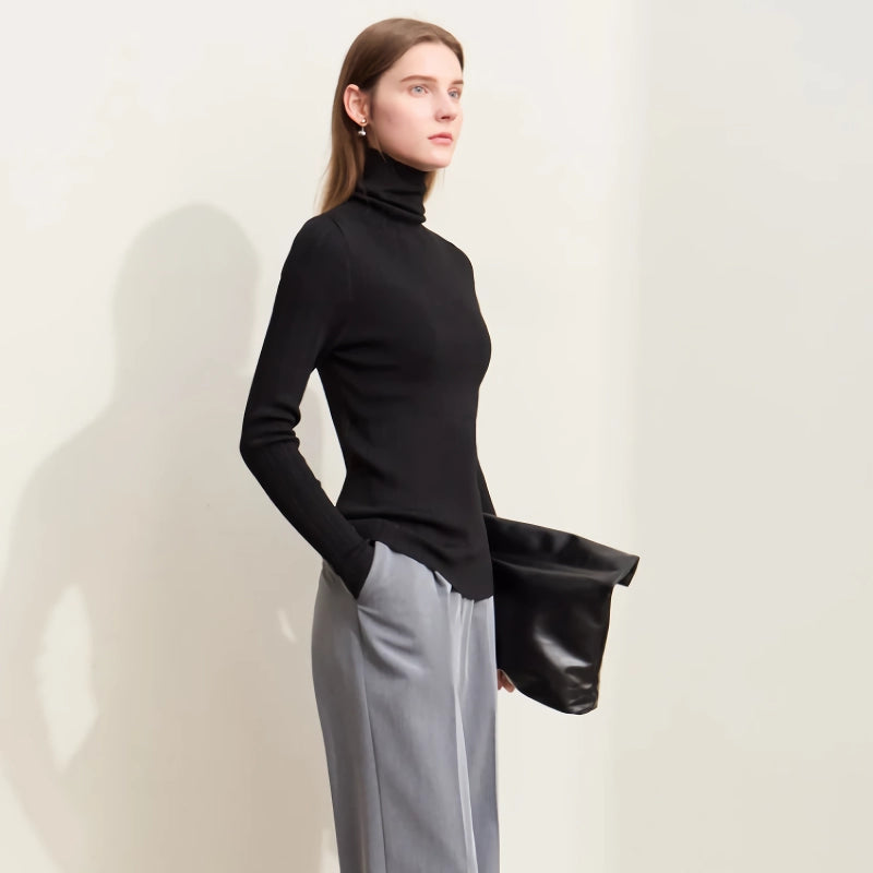 women's turtleneck sweater, view 3 - MRSLM