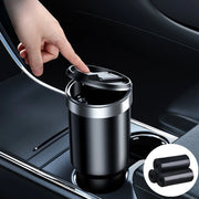Portable car trash can with lid, view 3 - MRSLM