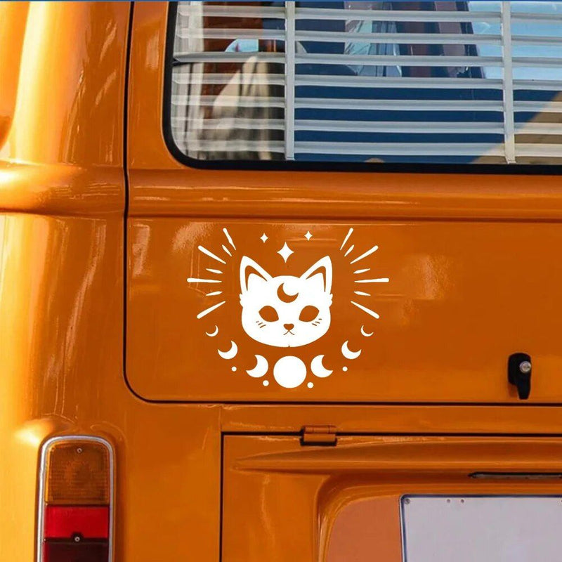 cat moon phase car sticker, view 6 - MRSLM