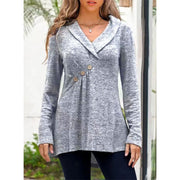 women's v-neck button knit sweater, view 2 - MRSLM