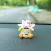 cartoon flower pot car decoration, view 5 - MRSLM