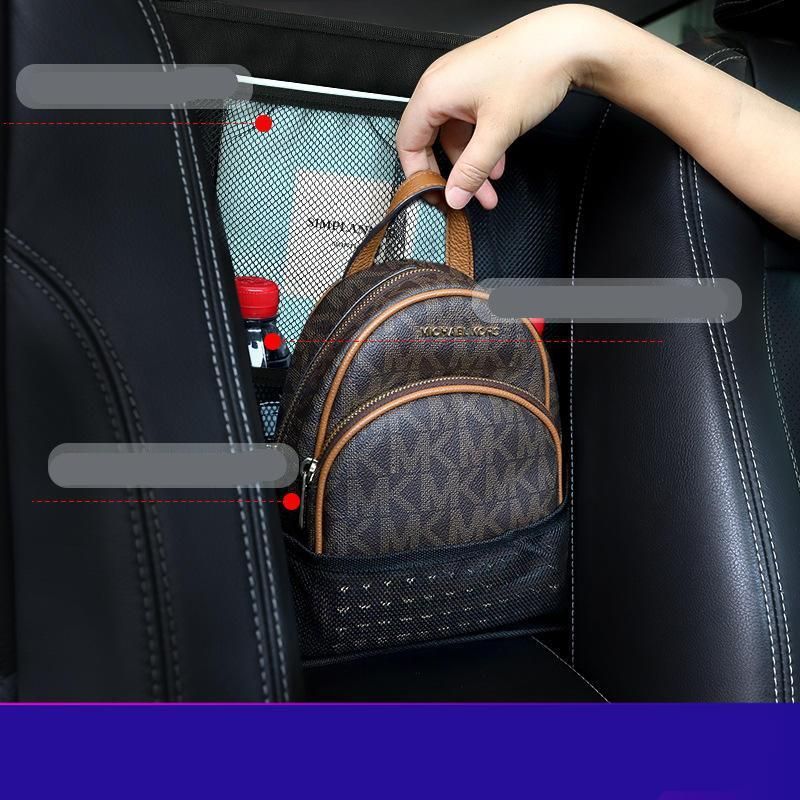 Sleek Black Car Handbag Holder - Front Seat Gap Organizer and Storage Solution