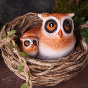 owl in nest resin sculpture, view 5 - MRSLM