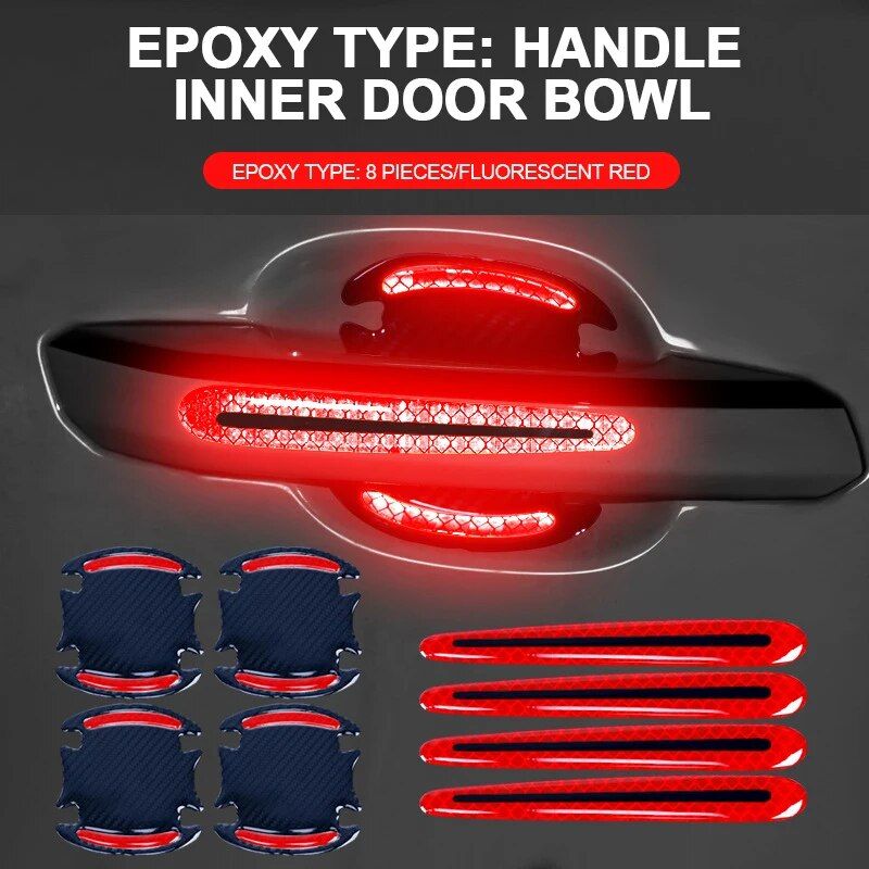 Carbon fiber car door handle protector stickers, view 7 - MRSLM