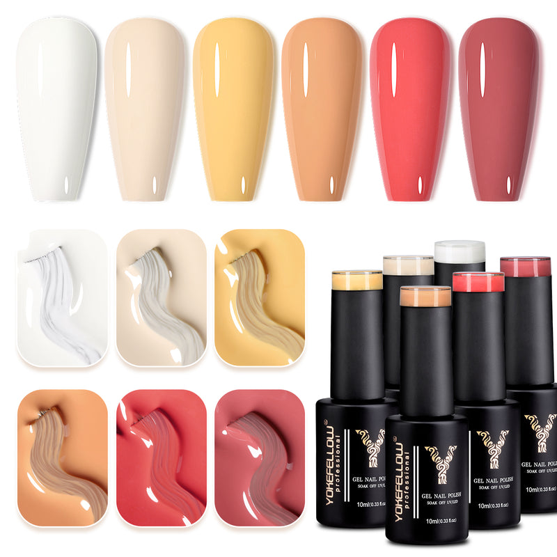6-piece fall glitter gel nail polish kit, view 7 - MRSLM