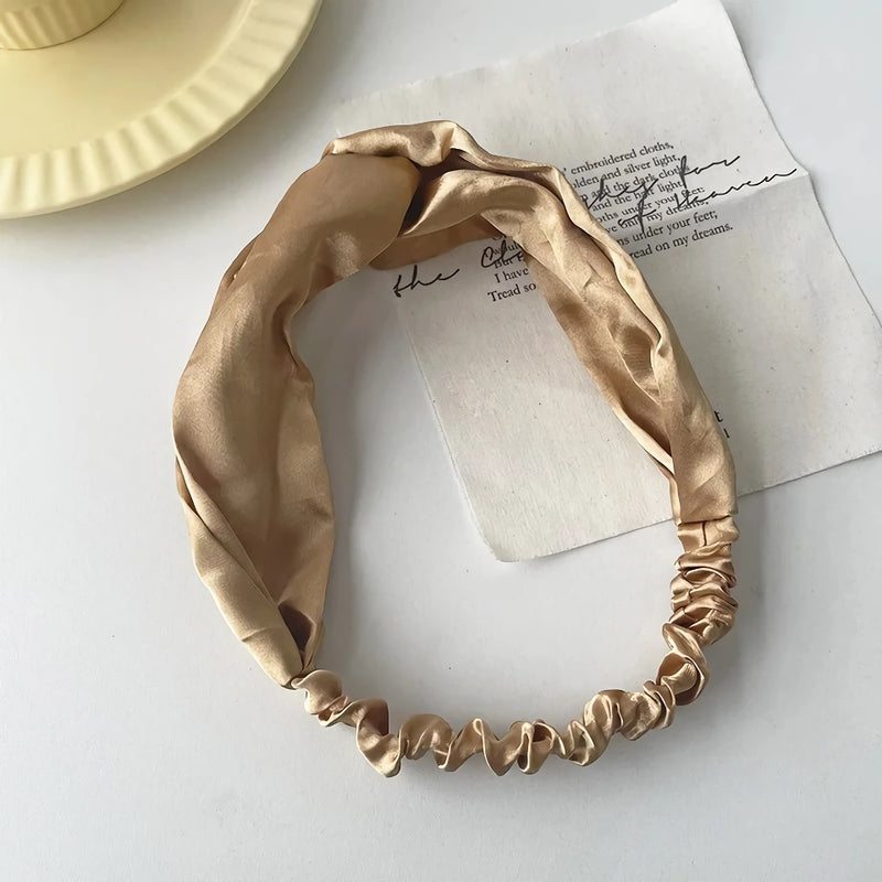 satin cross top knot headband, view 7 - MRSLM