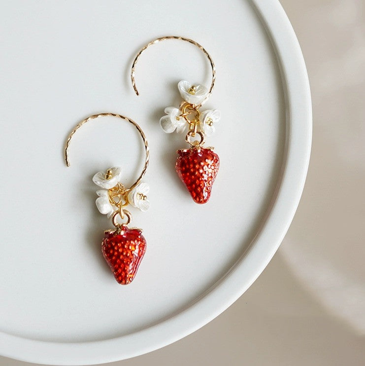 cute flower silver earrings, view 2 - MRSLM