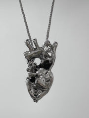 gothic heart necklace and earrings, view 3 - MRSLM