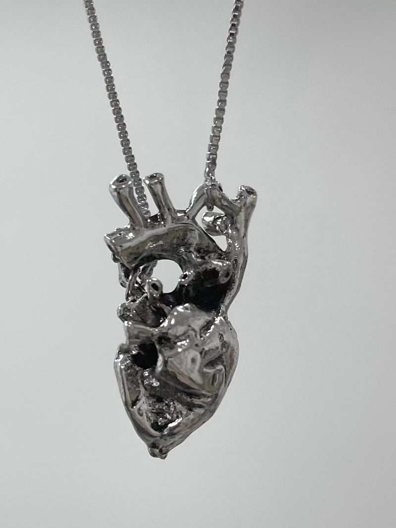 gothic heart necklace and earrings, view 3 - MRSLM
