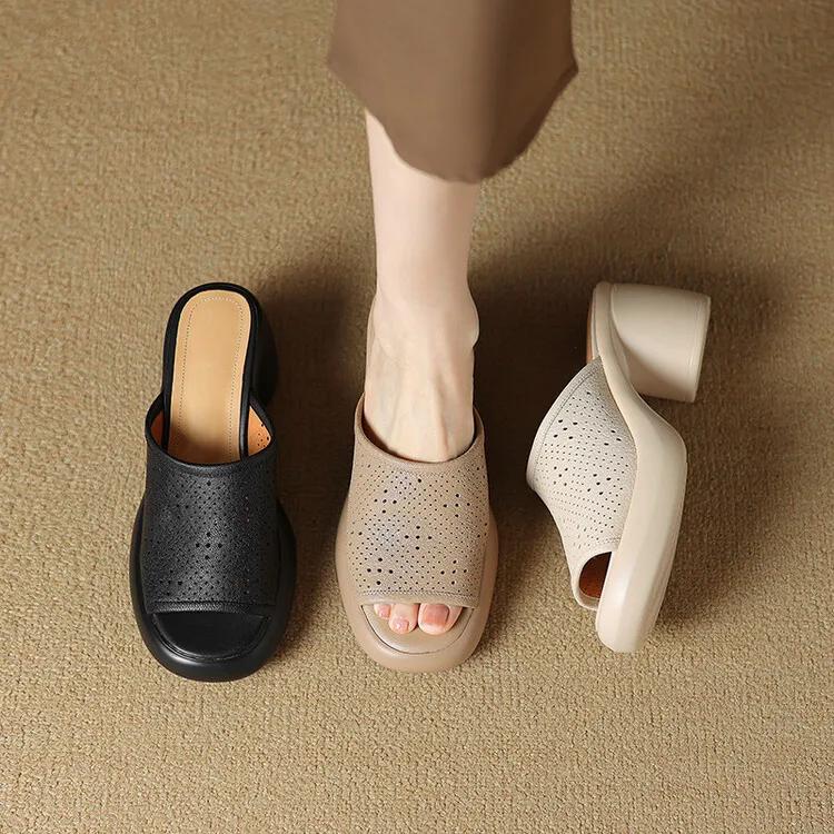 open toe chunky heel sandals - MRSLM