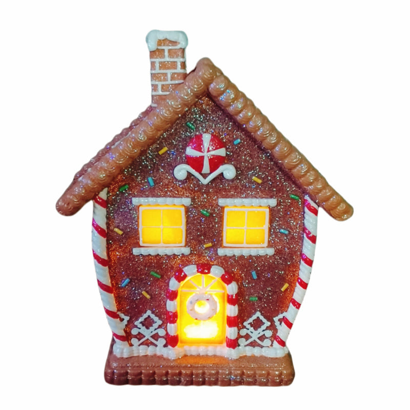 Light-up gingerbread house Christmas decoration, view 3 - MRSLM
