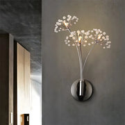 modern crystal dandelion flower wall lamp, view 3 - MRSLM