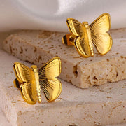gold butterfly stud earrings - MRSLM