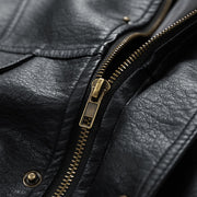 retro PU leather jacket, view 3 - MRSLM