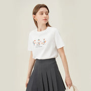 Fox print summer tee for women, view 3 - MRSLM