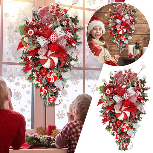 Upside-down Christmas tree candy wreath - MRSLM