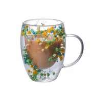 double wall glass tea mug with handle, view 3 - MRSLM