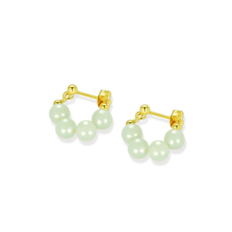 sterling silver hetian jade earrings, view 4 - MRSLM