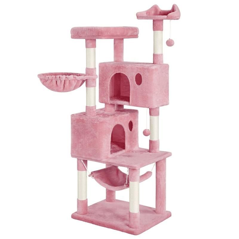 pink multi-level cat tree tower - MRSLM