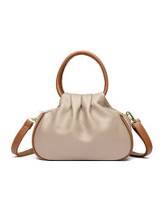 large pleated leather crossbody bag, view 2 - MRSLM
