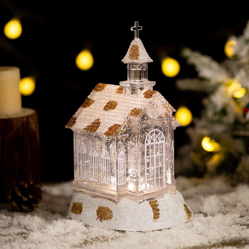 crystal church house music ornament, view 3 - MRSLM