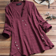 women's irregular hem button top - MRSLM