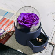 Preserved rose jewelry box with necklace, view 6 - MRSLM