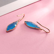 blue chalcedony statement earrings, view 2 - MRSLM
