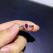 natural pigeon blood ruby ring, view 2 - MRSLM