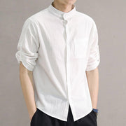 cotton and linen men's shirt, view 4 - MRSLM